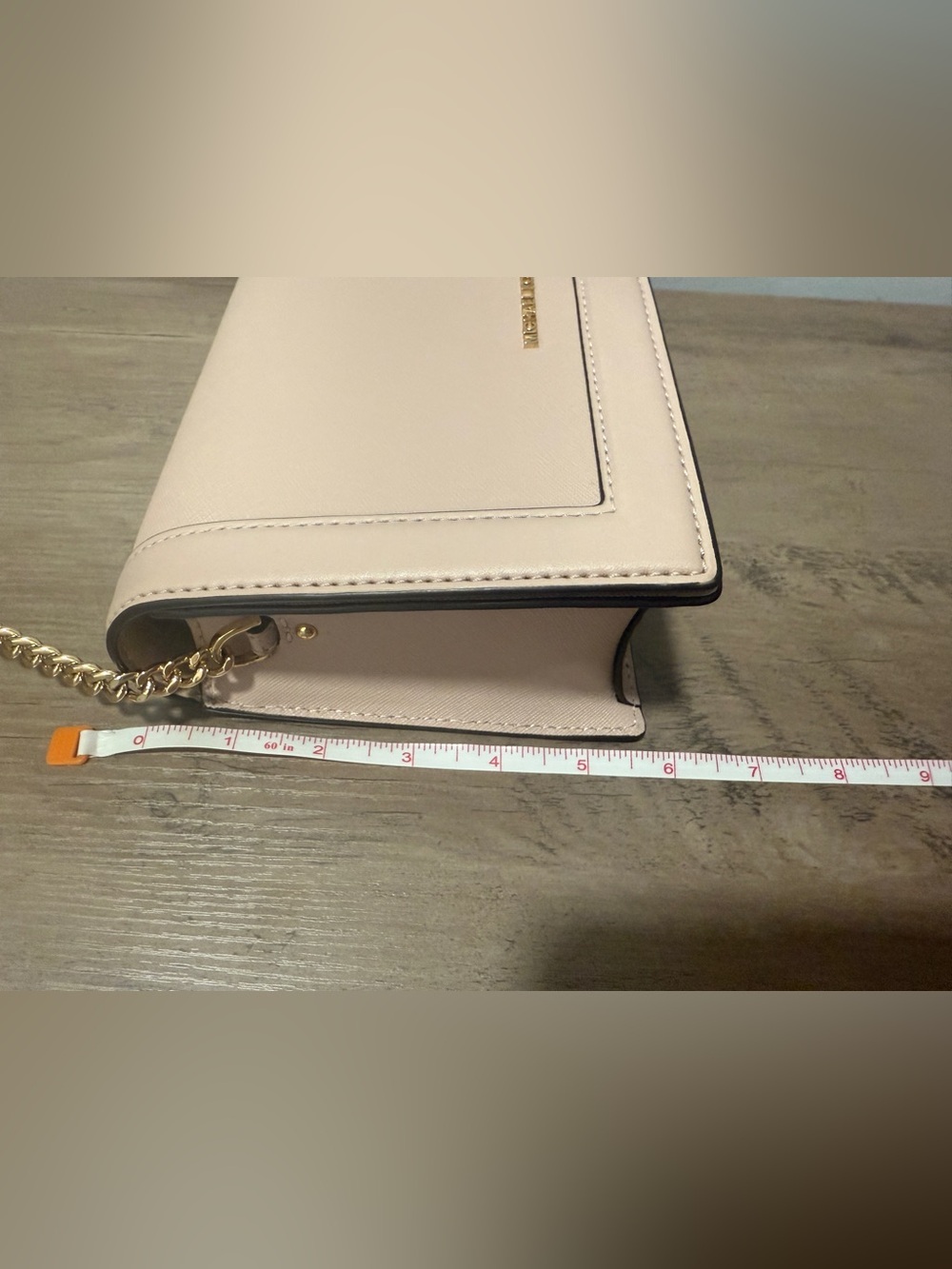Michael Kors Pale Pink Saffiano Leather Chain Crossbody - Picture 14 of 14
